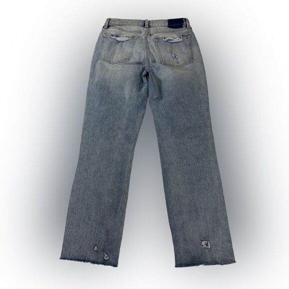 Abercrombie & Fitch Jeans Women’s 25 Blue Boyfriend Mid Rise Distressed Ripped - Picture 2 of 11